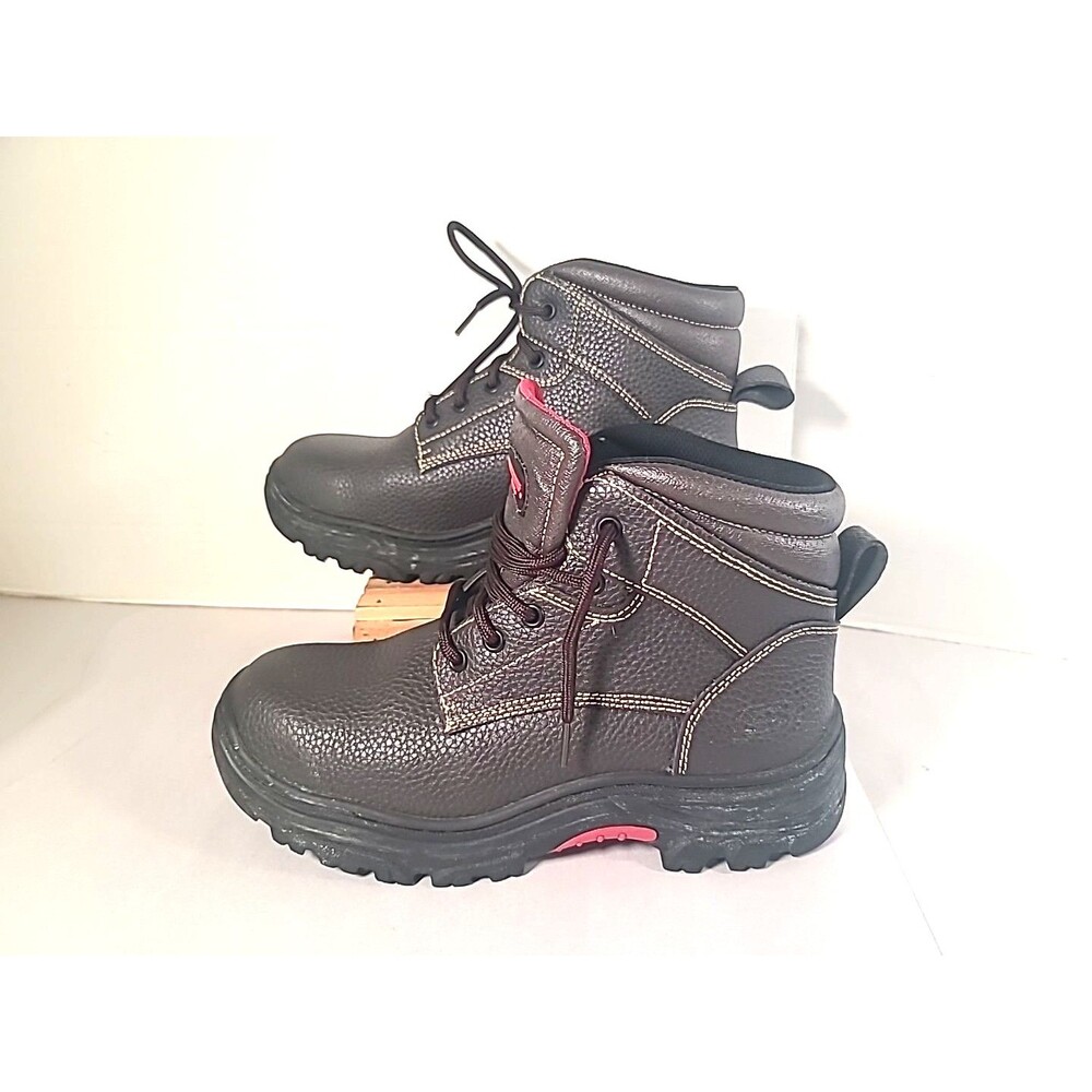 Skechers Work Boots Mens 10 Burgin Steel Toe Leather 77241 Brown VGC
